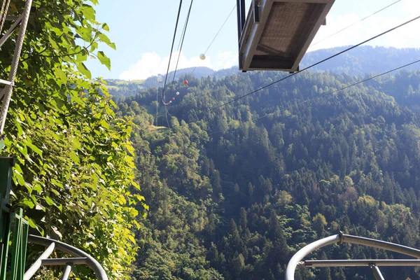 Gondola Výtah Lanovka Horu Hirzer Saltaus Jižní Tyrolsko Itálie — Stock fotografie