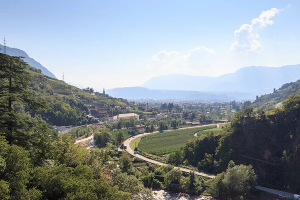 Vista Panoramica Sulla Città Bolzano Sulle Montagne Dell Alto Adige — Foto Stock