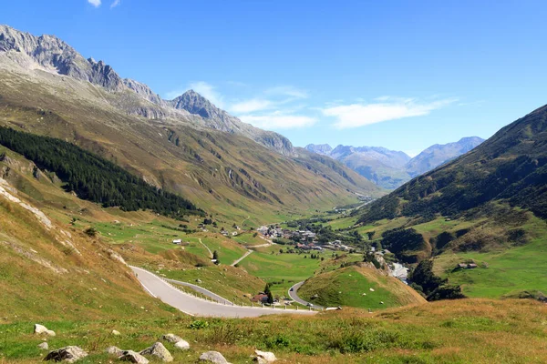Panorama Uitzicht Bergen Furka Pass Weg Zwitserse Alpen Zwitserland — Stockfoto