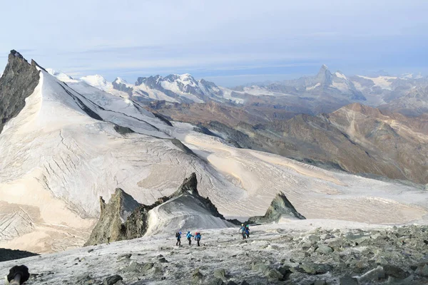 Vista Panoramica Con Rimpfischhorn Montagna Massiccio Montuoso Monte Rosa Cervino — Foto Stock