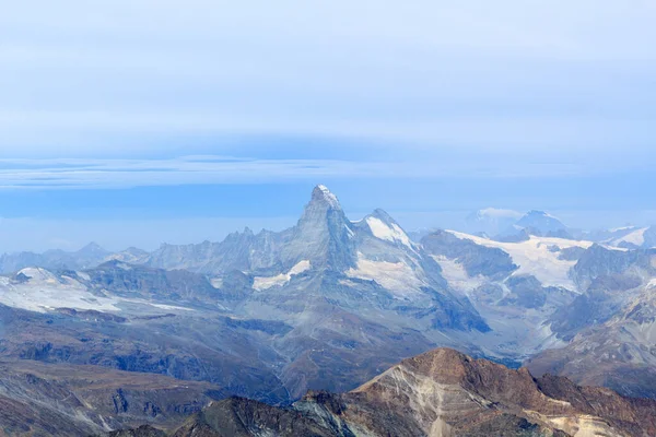 Vista Panorámica Con Montaña Matterhorn Vista Desde Allalinhorn Pennine Alps — Foto de Stock