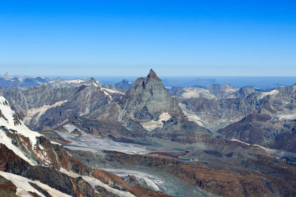 Vista Panorámica Con Montaña Matterhorn Pennine Alps Suiza — Foto de Stock