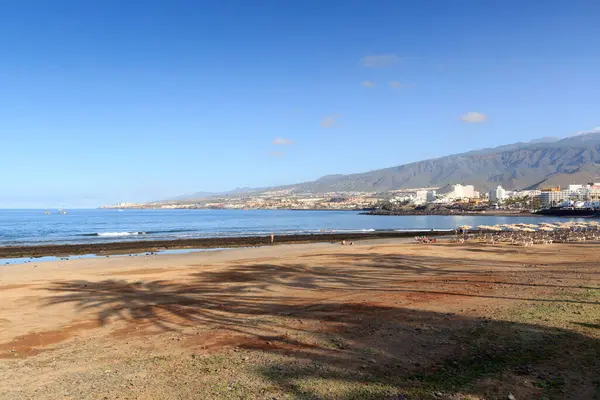 Stranden Och Atlanten Panorama Semesterorten Playa Las Americas Kanarieöarna Teneriffa — Stockfoto