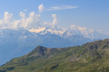 Mont Blanc Massif Dağı manzarası Batı Alpleri, Fransa 