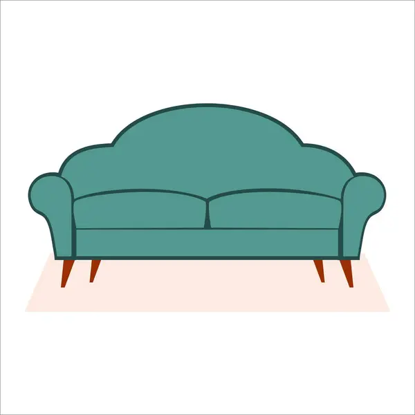 Yastıklı kanepe. Vektör illüstrasyonu.