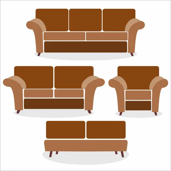 Bir dizi kanepe ikonu. Vektör illüstrasyonu.