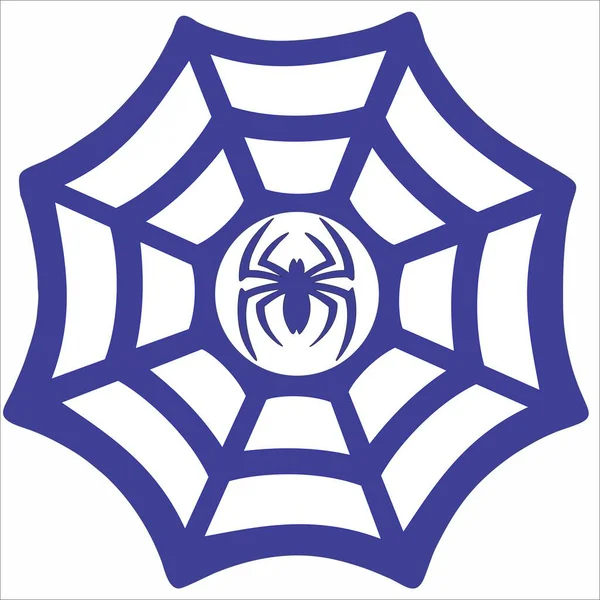 Örümcek ağı ve örümceğin vektör çizimi.