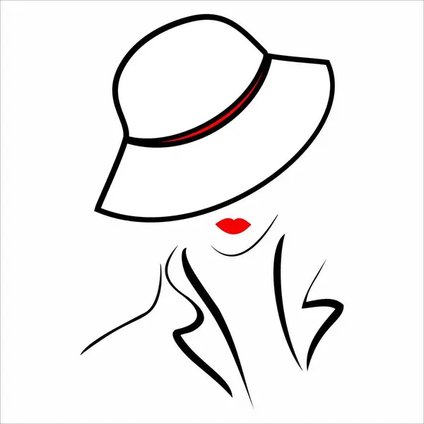 Portrenin çizimleri oldukça genç bir kız yarattı. Vektör illüstrasyonu.