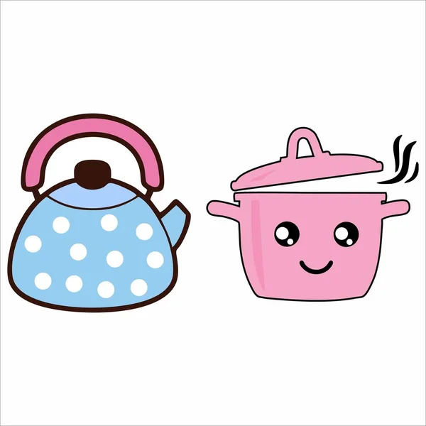 Mutfak gereçleri, mutfak gereçleri ve fırın malzemeleri. Vektör illüstrasyonu.