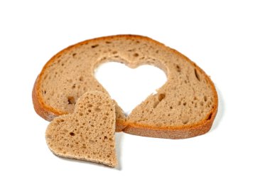 Kalbi bir dilim ekmekten kesilmiş.