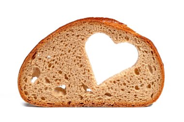 Kalbi bir dilim ekmekten kesilmiş.