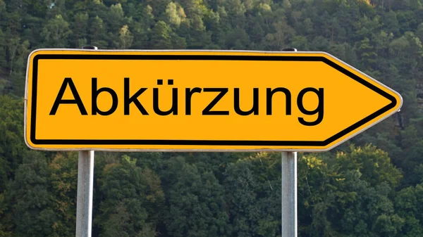 Signpost Inscription Abkuerzung Translation Abbreviation — 스톡 사진