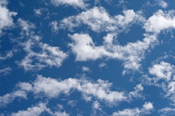 Pequenas Nuvens Cirrocumulus Contra Céu Azul — Fotografia de Stock
