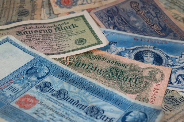 Veel Duitse Rijk Bankbiljetten Uit 1914 — Stockfoto