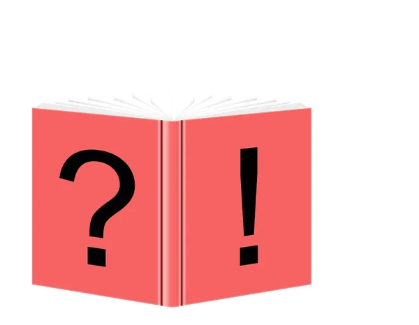 Book Question Mark Exclamation Mark White Background Illustration — Stock Photo, Image