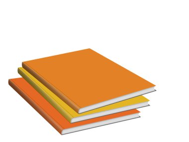 Kitaplar beyaz arkaplana karşı dizildi