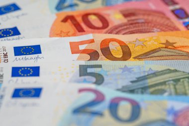 Yakın planda Euro banknotları
