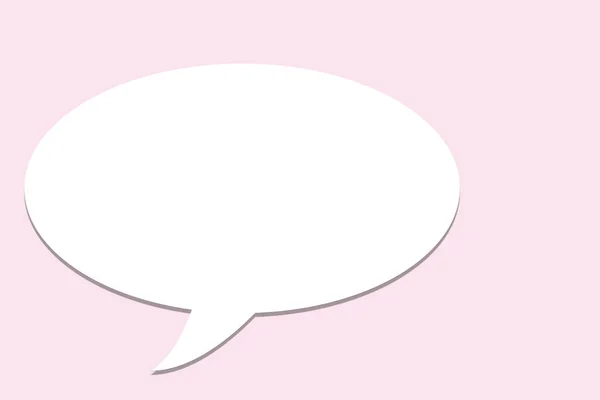 White Speech Bubble Pink Background Illustration — 图库照片