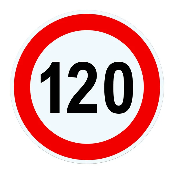 Traffic Sign Tempo 120 Illustration White Background — 스톡 사진