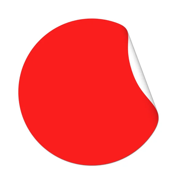 红色圆形贴纸 3D插图 — 图库照片