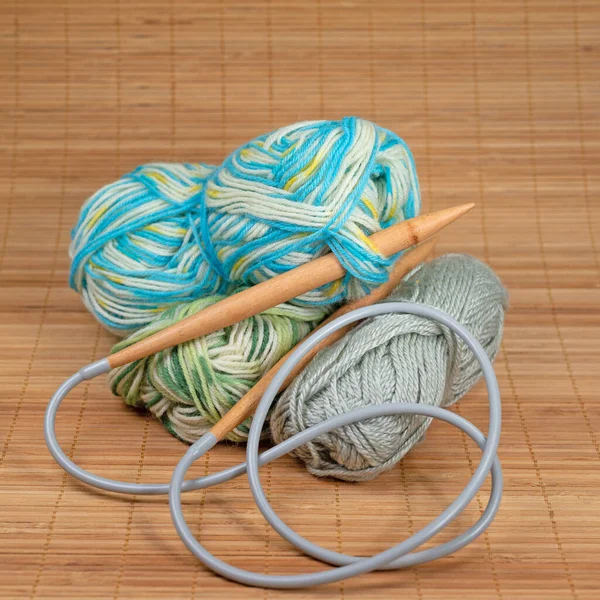 Crochet Yarn Crochet Hook Closeup — Stock Photo, Image