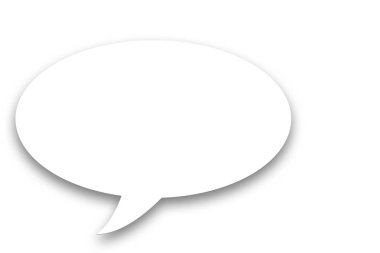 Blank speech bubble in a 2d- illustration