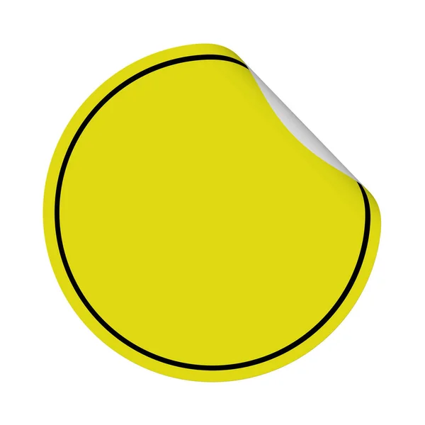 Żółta Okrągła Naklejka Ilustracja — Zdjęcie stockowe