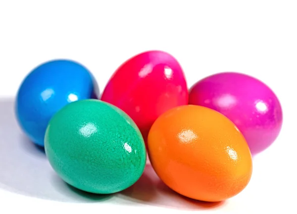 stock image Colorful easter eggs against white background