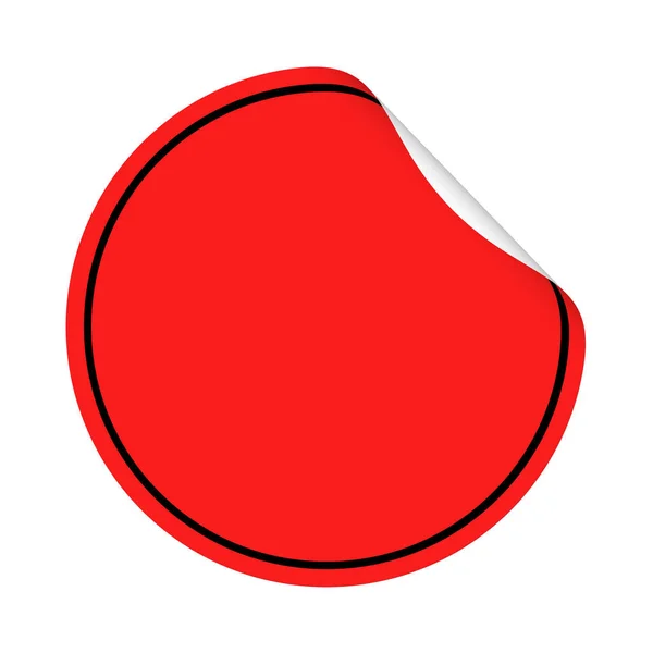 Rode Ronde Sticker Illustratie — Stockfoto