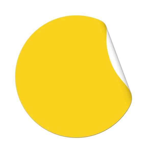 Gele Ronde Sticker Illustratie — Stockfoto