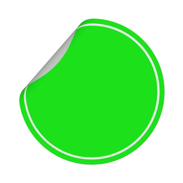 Groene Ronde Sticker Illustratie — Stockfoto