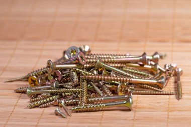 Bir yığın galvanize ahşap vida