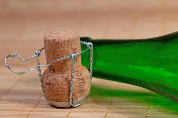 stock image Champagne cork and agraffe in a close-up