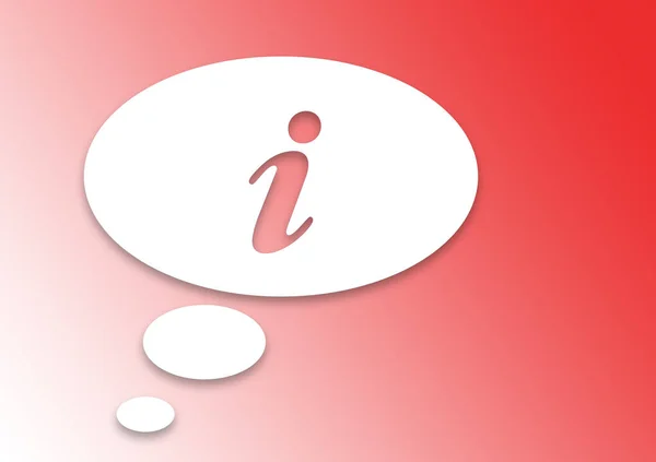White Speech Bubble Red Background — Photo