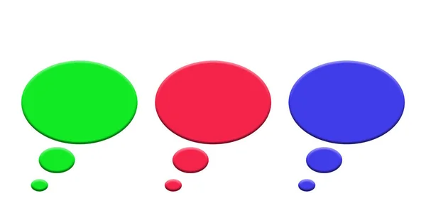 Цветные Пузыри Речи Белом Фоне Иллюстрация — стоковое фото