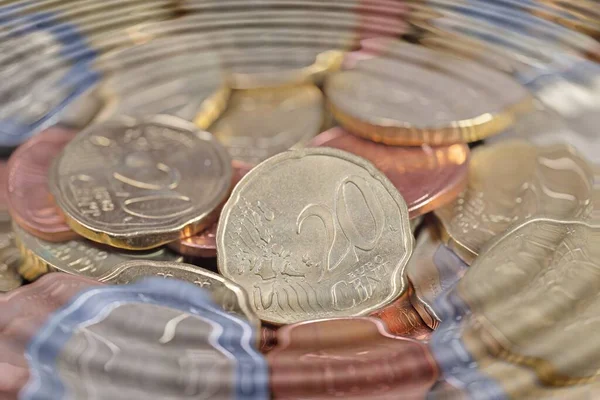 Евро Монеты Водовороте Символизирующие Отмывание Денег — стоковое фото