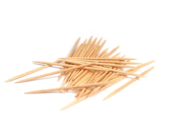 Wooden Toothpick White Background — Foto de Stock