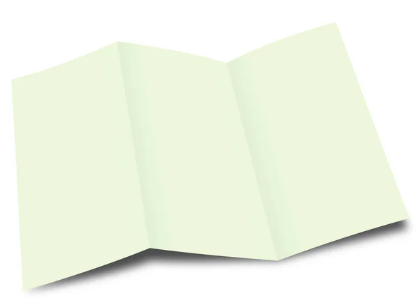 Beyaz Arkaplana Karşı Yeşil Broşür — Stok fotoğraf