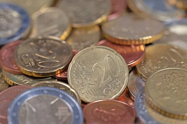 Монеты Евро Крупным Планом — стоковое фото