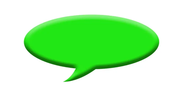Green Speech Bubble White Background — Stock Photo, Image