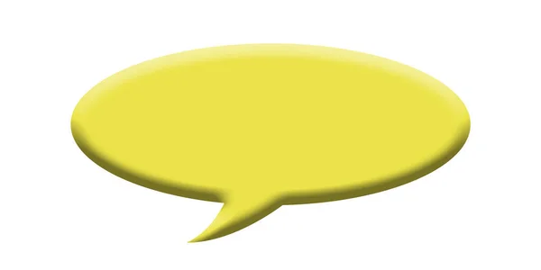 Yellow Speech Bubble White Background — Stock Photo, Image