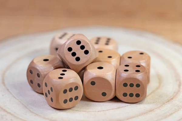 Many Game Cubes Made Wood — Stock Photo, Image
