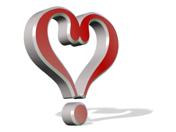 Red Heart Shaped Question Marks — Stock Photo, Image