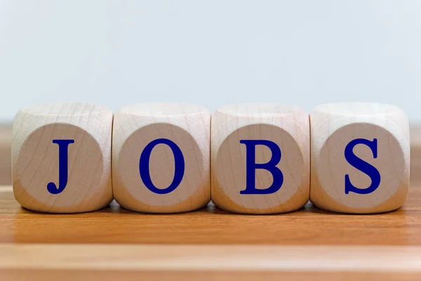 stock image Wooden cubes with the imprint Jobs