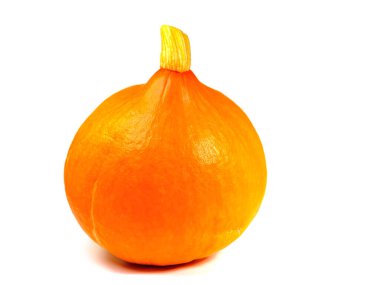 Hokkaido balkabağı, Cucurbita maxima, beyaz arkaplan önünde