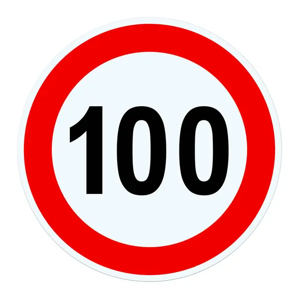 Дорожній Знак Tempo 100 Ілюстрація Ліцензійні Стокові Фото