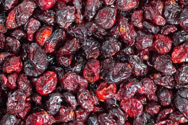 Dried cranberries in a close-up