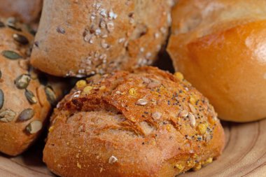 Yakın planda tahıl ruloları