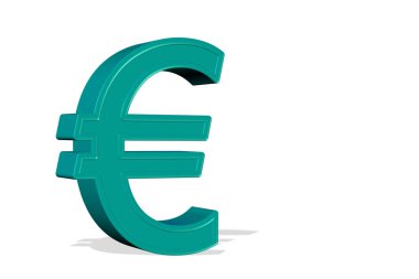 Beyaz arkaplana karşı yeşil euro sembolü