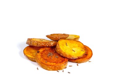 Kızarmış patatesle yakından çek.